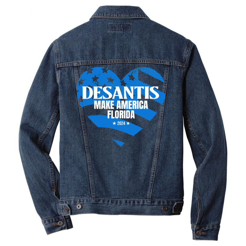 Governor Ron Desantis Make America Florida   Hipster Men Denim Jacket | Artistshot