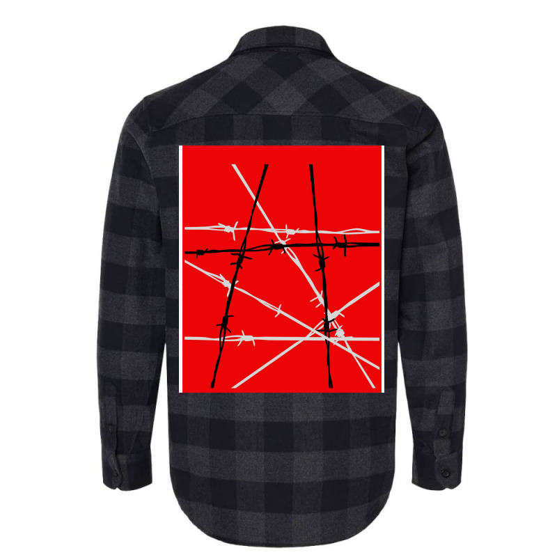 Barbed Wire Red Graphic Poster Yellow Flannel Shirt | Artistshot