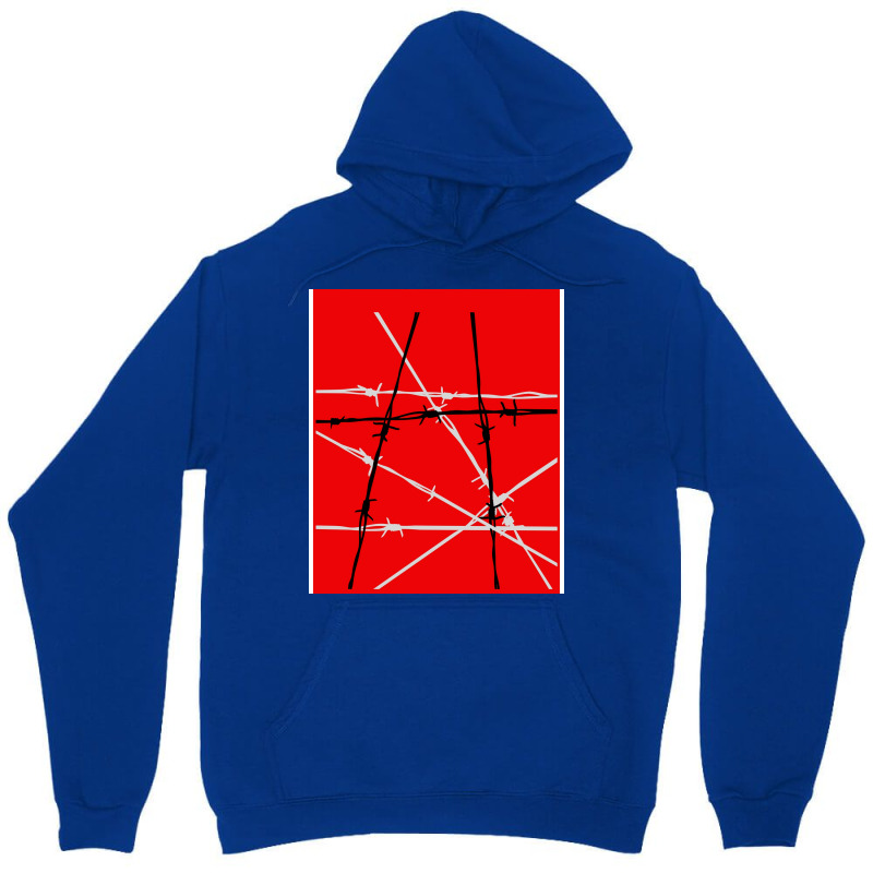 Barbed Wire Red Graphic Poster Yellow Unisex Hoodie | Artistshot