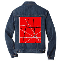 Barbed Wire Red Graphic Poster Yellow Men Denim Jacket | Artistshot