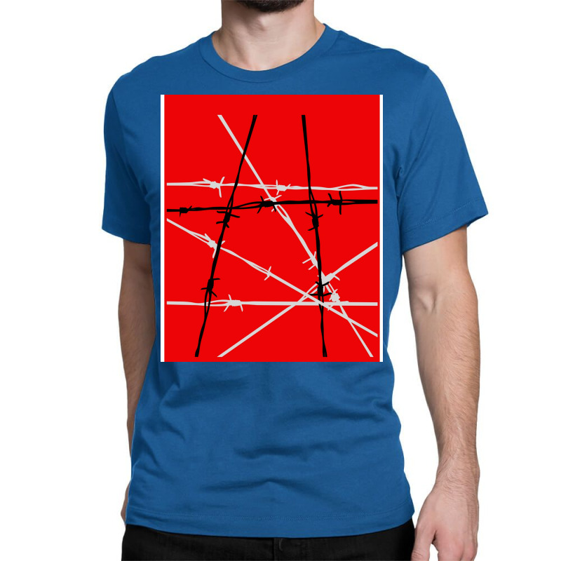 Barbed Wire Red Graphic Poster Yellow Classic T-shirt | Artistshot