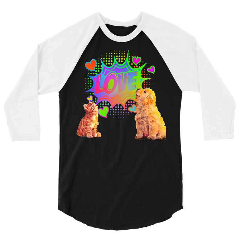 Colourful Pet Love T  Shirt Sharing The Loves T  Shirt 3/4 Sleeve Shirt | Artistshot