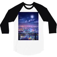 Lofi City Poster Aesthetic 3/4 Sleeve Shirt | Artistshot