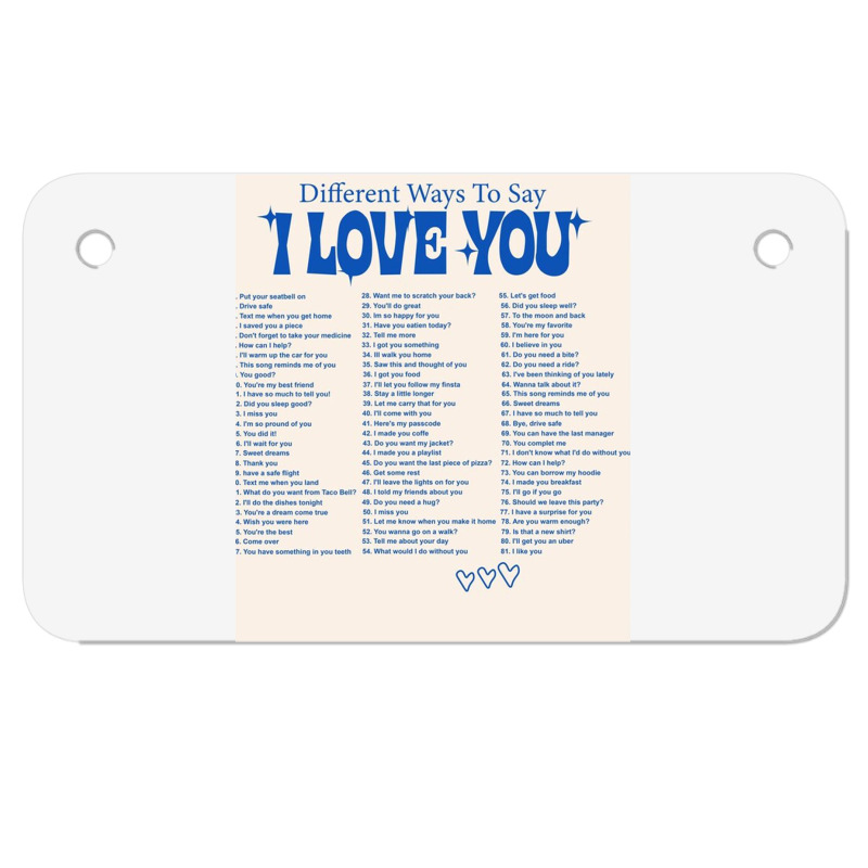 Different Ways To Say I Love You Motorcycle License Plate | Artistshot