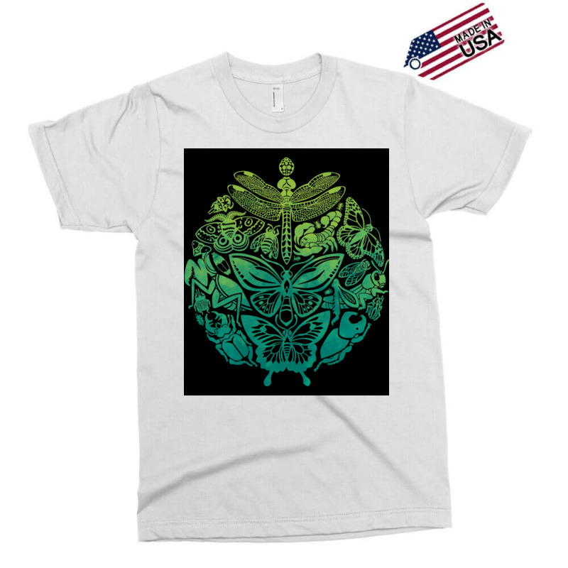 Bugs And Butterflies Green Poster Cute Exclusive T-shirt | Artistshot