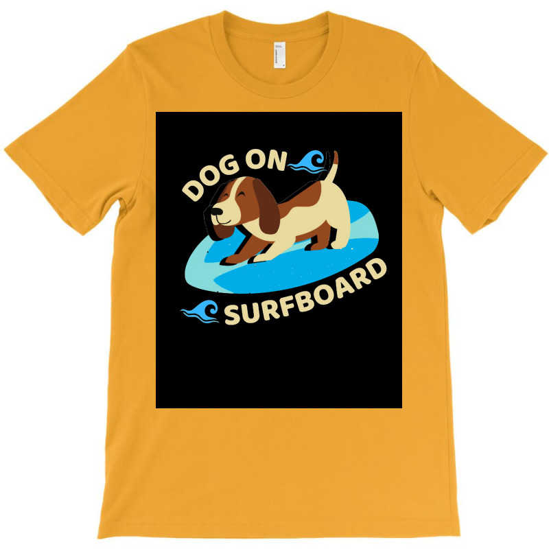 Happy Dog On Surfboard Wave Throw Pillow Tshirt Poster Humor T-shirt | Artistshot