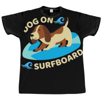 Happy Dog On Surfboard Wave Throw Pillow Tshirt Poster Humor Graphic T-shirt | Artistshot