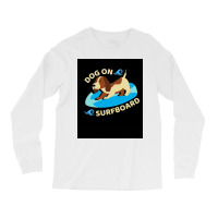 Happy Dog On Surfboard Wave Throw Pillow Tshirt Poster Humor Long Sleeve Shirts | Artistshot