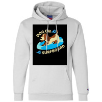 Happy Dog On Surfboard Wave Throw Pillow Tshirt Poster Humor Champion Hoodie | Artistshot