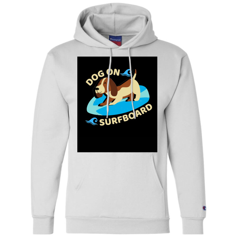 Happy Dog On Surfboard Wave Throw Pillow Tshirt Poster Humor Champion Hoodie | Artistshot