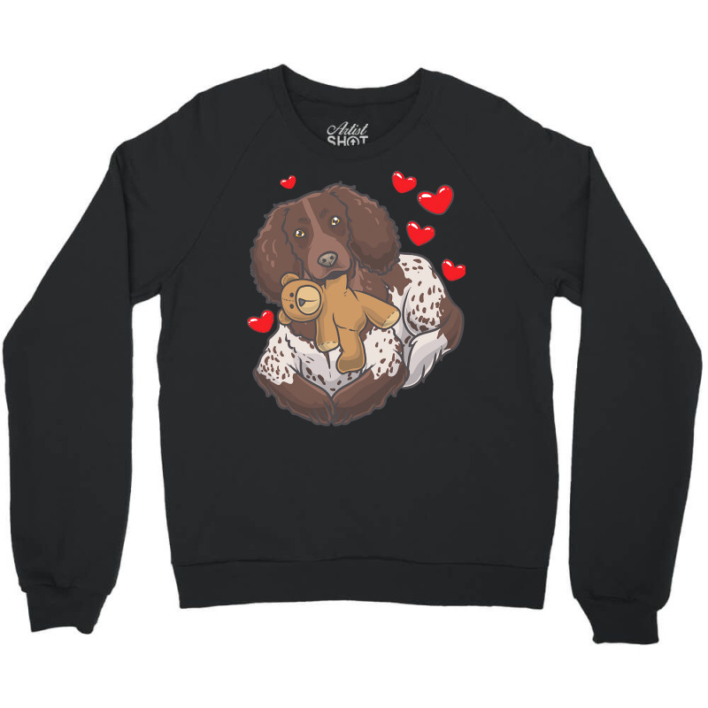 Soft Toy T  Shirt German Spaniel With Stuffed Animal And Hearts T  Shi Crewneck Sweatshirt | Artistshot