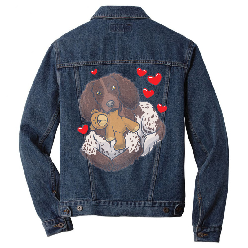 Soft Toy T  Shirt German Spaniel With Stuffed Animal And Hearts T  Shi Men Denim Jacket | Artistshot