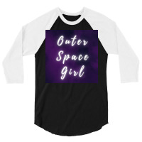 Outer Space Girl Purple V3 Poster 80s 3/4 Sleeve Shirt | Artistshot