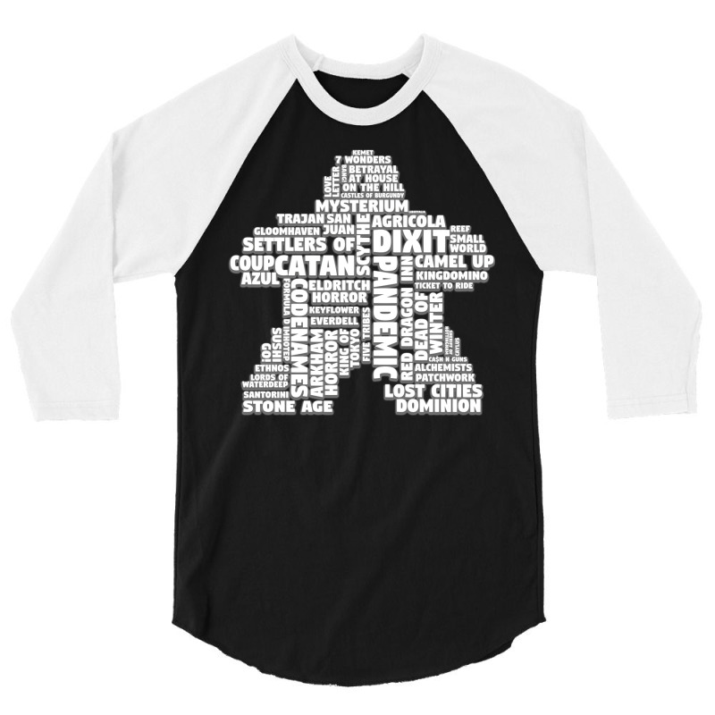 Meeple Word Cloud Active Tshirt Cute 3/4 Sleeve Shirt | Artistshot