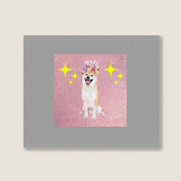 Cute Twinkling Akita Cute Poster Gift Landscape Canvas Print | Artistshot