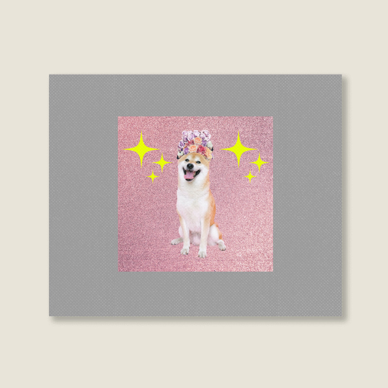 Cute Twinkling Akita Cute Poster Gift Landscape Canvas Print | Artistshot