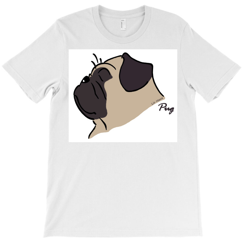 Pug Silhouette Poster Yellow T-shirt | Artistshot