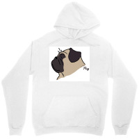 Pug Silhouette Poster Yellow Unisex Hoodie | Artistshot