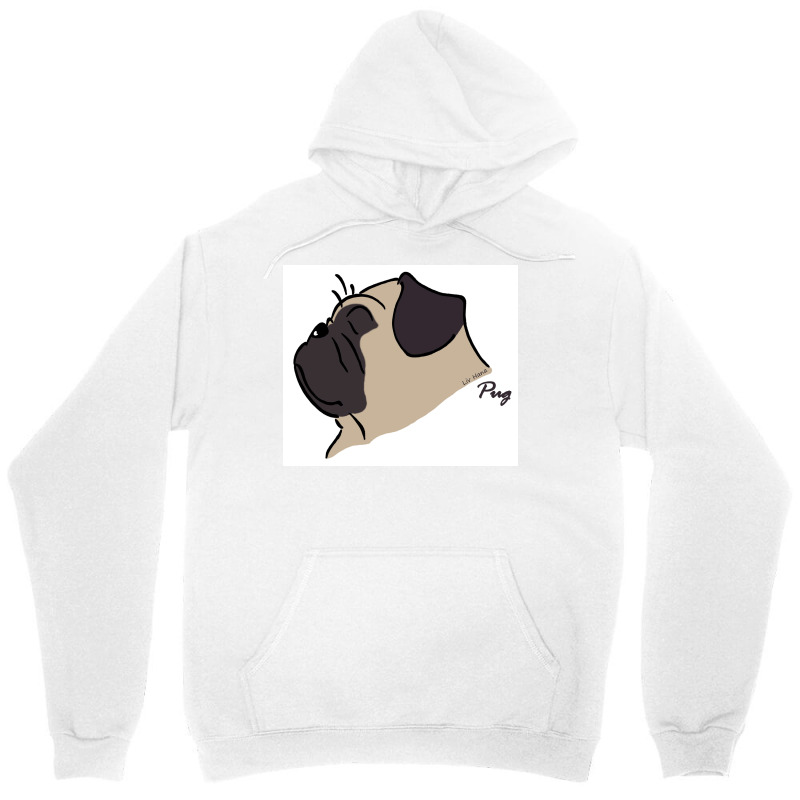 Pug Silhouette Poster Yellow Unisex Hoodie | Artistshot