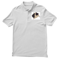 Pug Silhouette Poster Yellow Men's Polo Shirt | Artistshot