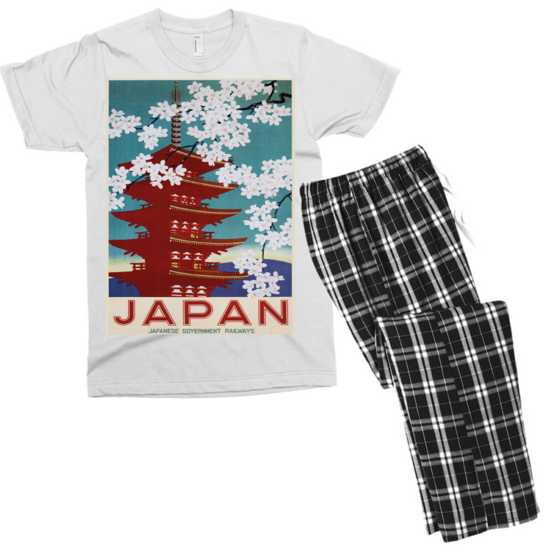 Japan Poster Nature Men's T-shirt Pajama Set | Artistshot