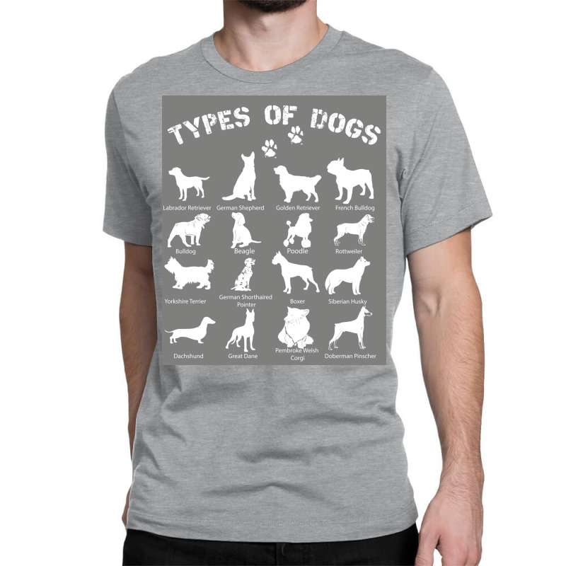 Types Of Dogs Biology Black Tshirt Poster Yellow Classic T-shirt by khenethiesj | Artistshot