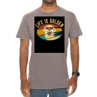 Retro Golden Retriever Life Is Golden Poster Vintage T-shirt | Artistshot