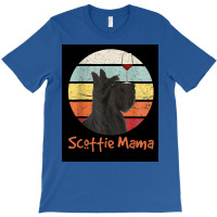 Scottie Mama Vintage Scottish Terrier Dog Mom Wine Lover Poster Nostal T-shirt | Artistshot