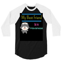 My Best Friend Is A Havanese Poster Funny Gift 3/4 Sleeve Shirt | Artistshot