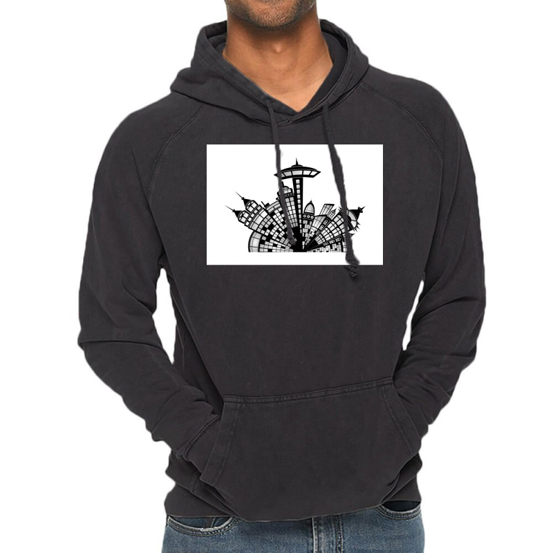 Space City Poster Humor Vintage Hoodie | Artistshot