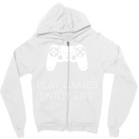 Play Games Enjoy Life V2 Blue Active Tshirt Summer Zipper Hoodie | Artistshot