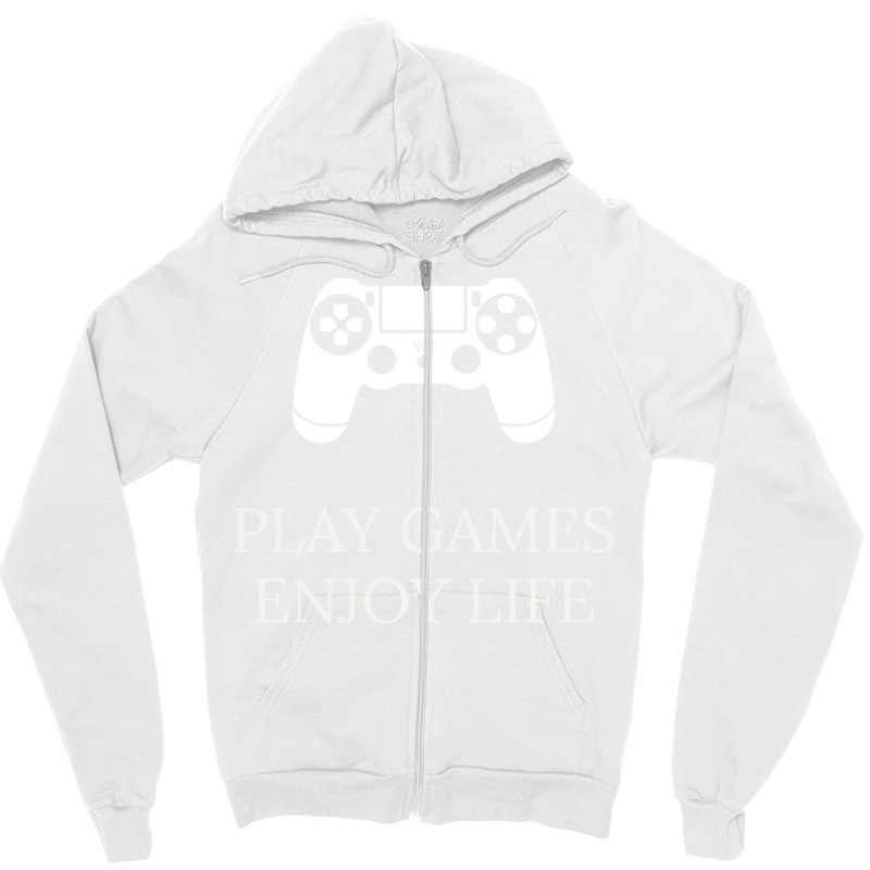 Play Games Enjoy Life V2 Blue Active Tshirt Summer Zipper Hoodie | Artistshot