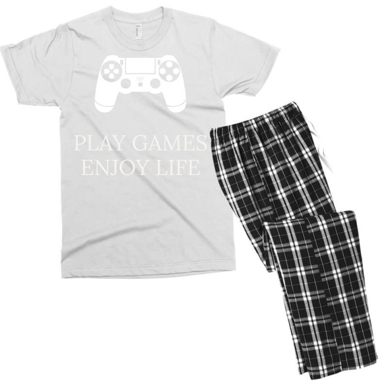 Play Games Enjoy Life V2 Blue Active Tshirt Summer Men's T-shirt Pajama Set | Artistshot