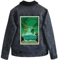 Outer Wilds Giantx27s Deep Travel Poster Poster Unisex Sherpa-lined Denim Jacket | Artistshot