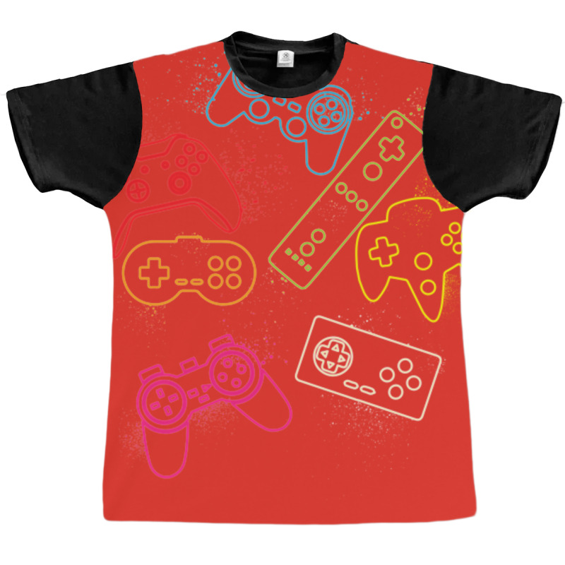 Retro Game Controller Collage Video Gamer Design Classic Tshirt Quote Graphic T-shirt | Artistshot