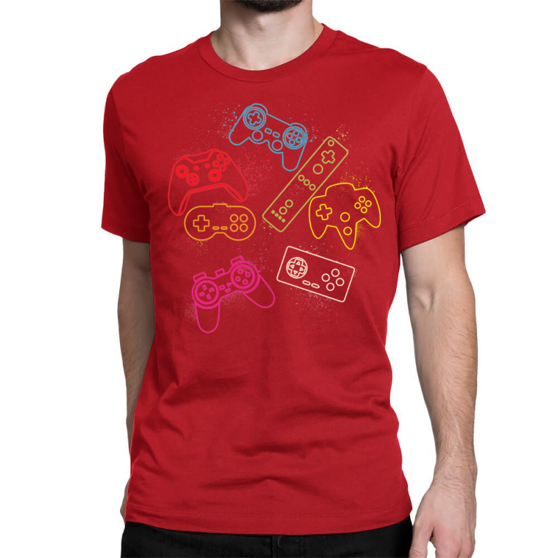 Retro Game Controller Collage Video Gamer Design Classic Tshirt Quote Classic T-shirt | Artistshot