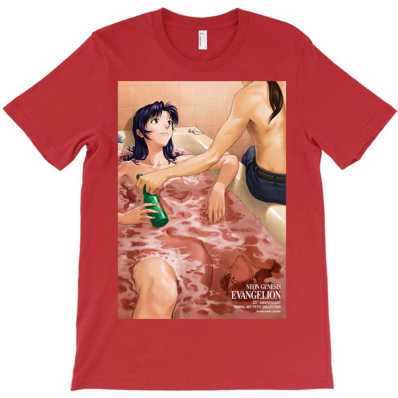 Misato Amp Kaji Evangelion 25th Poster T-shirt | Artistshot