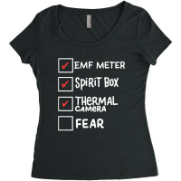 Ghost Hunting Paranormal Investigator Emf Meter Phasmophobia Women's Triblend Scoop T-shirt | Artistshot