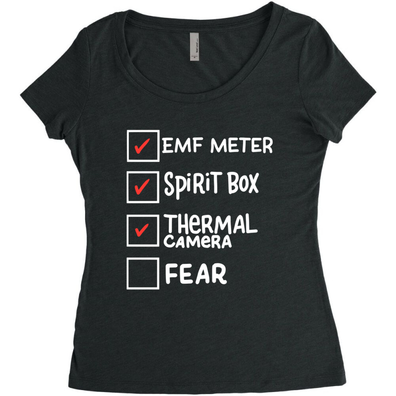 Ghost Hunting Paranormal Investigator Emf Meter Phasmophobia Women's Triblend Scoop T-shirt by ReenaKonicek | Artistshot