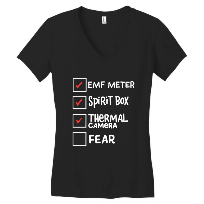 Ghost Hunting Paranormal Investigator Emf Meter Phasmophobia Women's V-Neck T-Shirt by ReenaKonicek | Artistshot