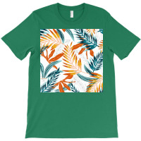 Trend Seamless Pattern Bright Tropical Leaves Plants  Nature T-shirt | Artistshot