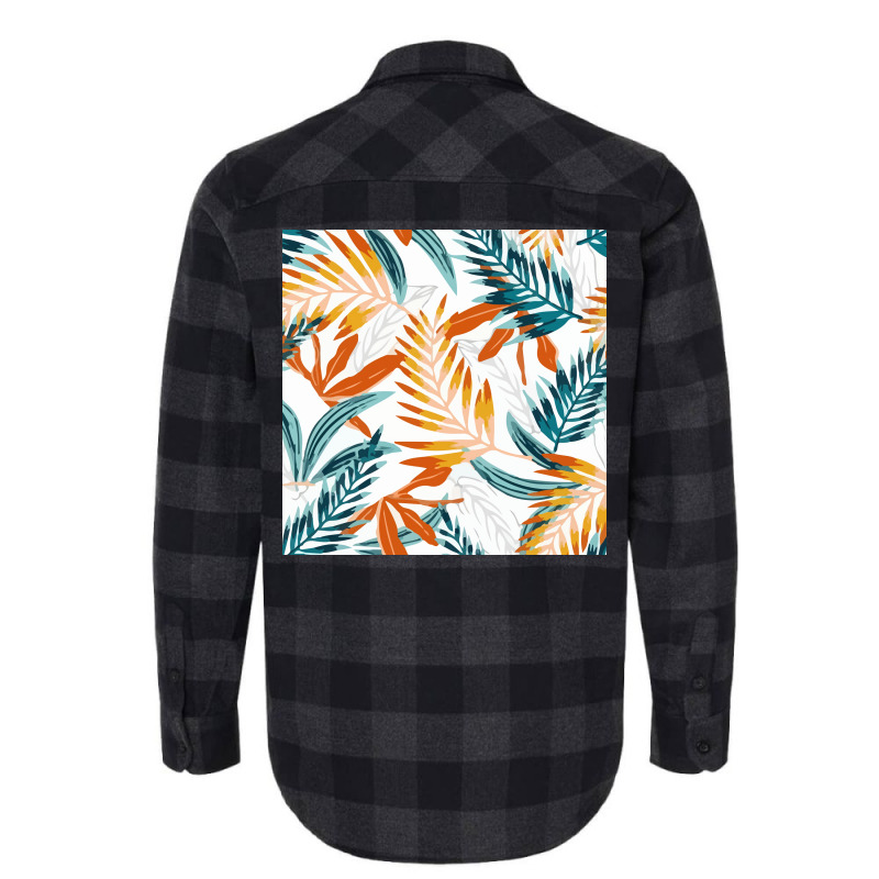 Trend Seamless Pattern Bright Tropical Leaves Plants  Nature Flannel Shirt | Artistshot