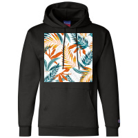 Trend Seamless Pattern Bright Tropical Leaves Plants  Nature Champion Hoodie | Artistshot