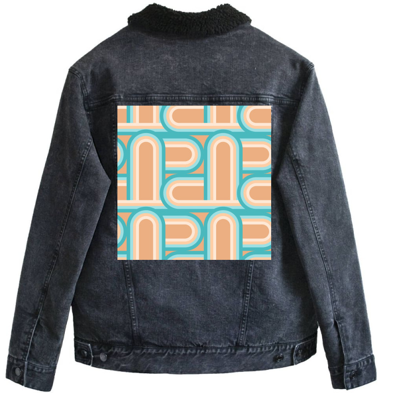 Vintage Abstract Circle Children Template  70s Unisex Sherpa-lined Denim Jacket | Artistshot