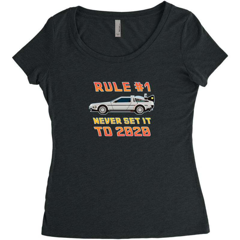 Never Set It To 2020 Time Traveling Car Women's Triblend Scoop T-shirt by TannerStagno | Artistshot