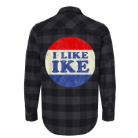 I Like Ike Political Button Vintage Distressed   Green Flannel Shirt | Artistshot