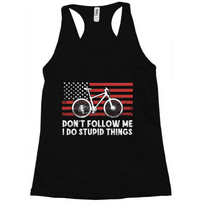 Bike With American Flag Racerback Tank Designed By Roger