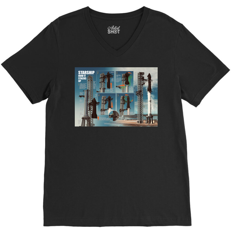 Starship How It Stacks Up Poster Nostalgia V-neck Tee | Artistshot