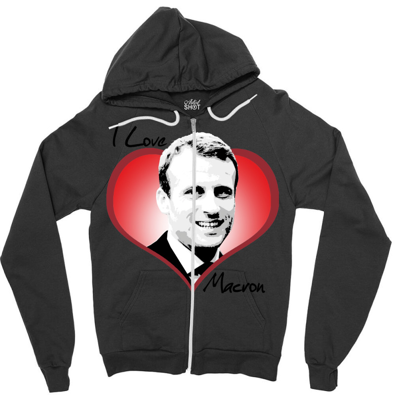 I Love Macron Fitted  Funny Nostalgia Zipper Hoodie | Artistshot