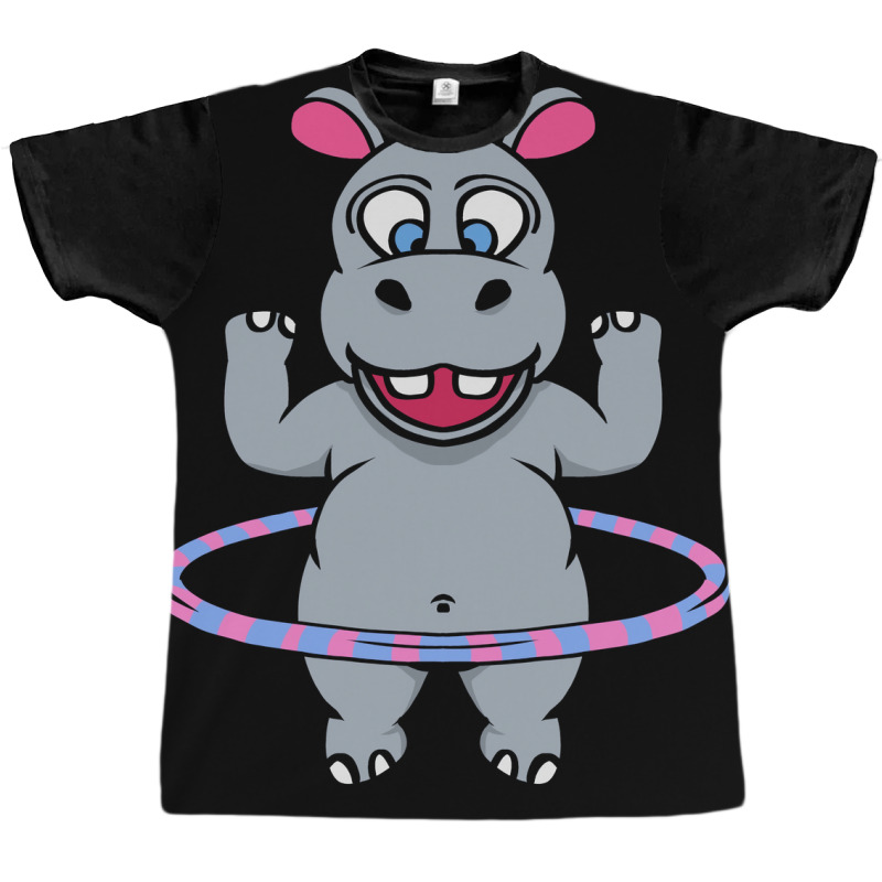 Hula Hoop Dance Hippopotamus Poster Gift Graphic T-shirt | Artistshot